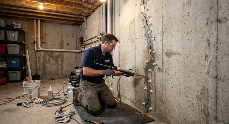 Basement Crack Repair in Davis County, UT