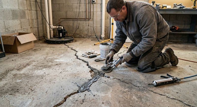 Cracked Basement Floor Repair in Davis County, UT